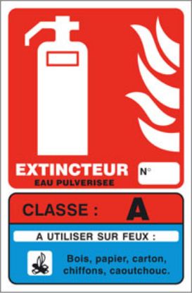 Image de Panneau signalétique classe de feux A 125x190 mm